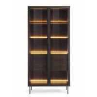 Witryna wysoka 90 cm dąb dunin + carny LED z szufladami LIMA